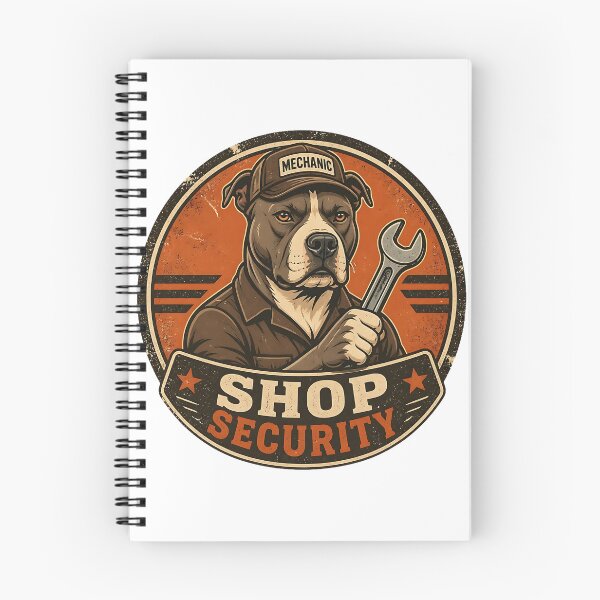 Item preview, Pitbull Shop Security - Vintage Retro Dog Dad Garage Badge designed and sold by Breed And Build.