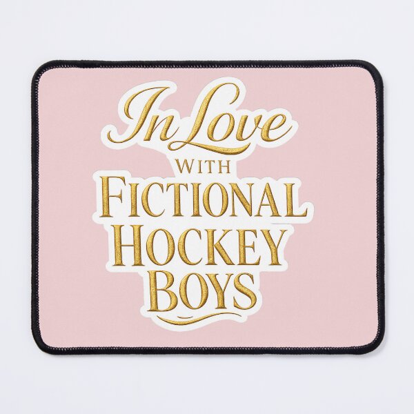Item preview, ​In Love With Fictional Hockey Boys Gold Typography designed and sold by RedVista.