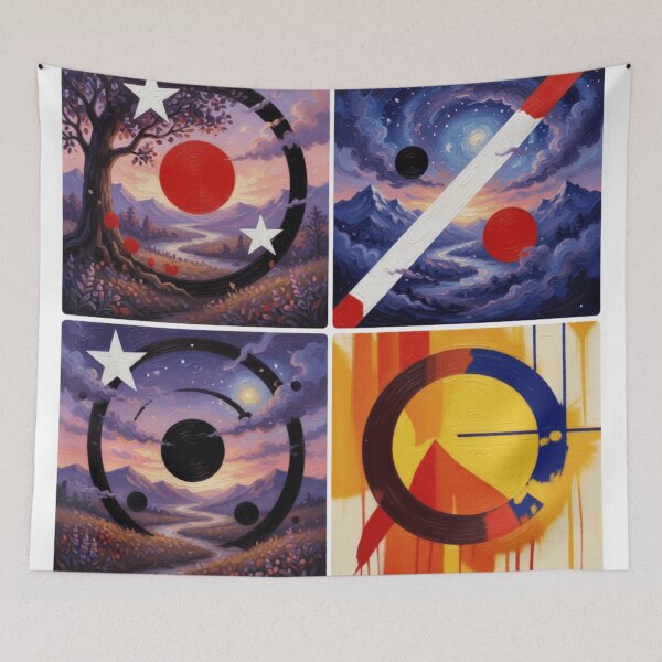 Item preview, cosmic pop geometry landscape colorful geometric abstract design designed and sold by SmashingDeals.