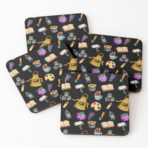 Item preview, Watercolor Artist Tools Pattern designed and sold by AestheticNi.