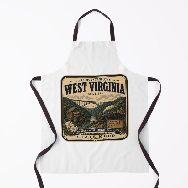 Item preview, West Virginia Mountain State Vintage New River Gorge Design designed and sold by StateMoodDesigns.