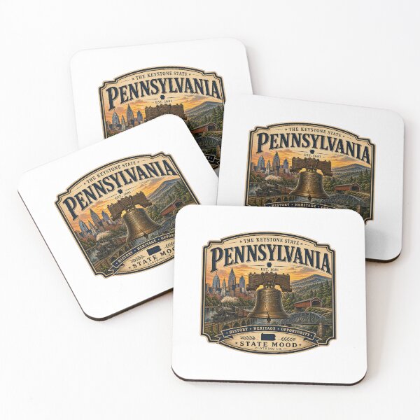 Item preview, Pennsylvania Keystone State Vintage Liberty Bell Design designed and sold by StateMoodDesigns.