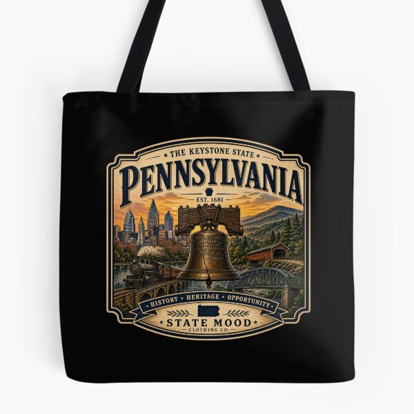 Item preview, Pennsylvania Keystone State Vintage Liberty Bell Design designed and sold by StateMoodDesigns.