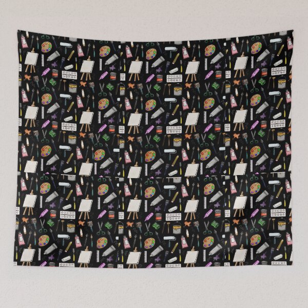 Item preview,  Watercolor Artist Tools Pattern designed and sold by AestheticNi.