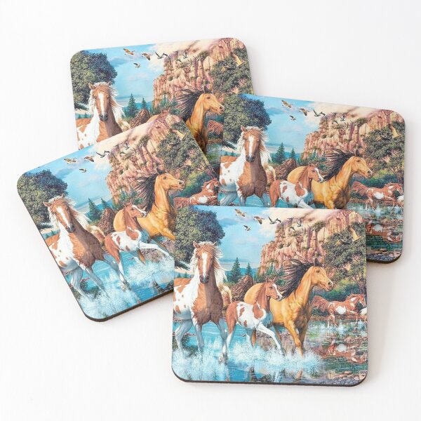 Item preview, Horses in Stream designed and sold by Fusionmart-Art.