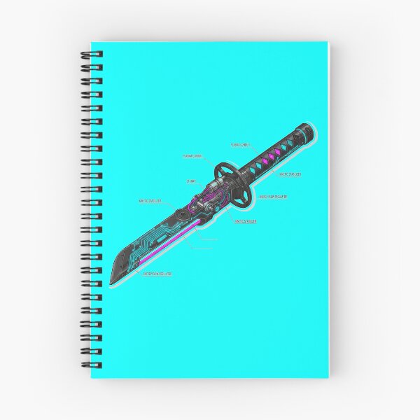Item preview, Cyberpunk Katana Technical Blueprint Neon Art designed and sold by MarVan-Prints.