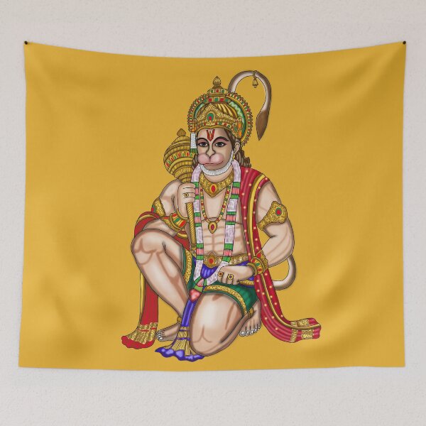 Item preview, Lord Hanuman Artwork | Divine Hindu Digital Illustration designed and sold by Harshit_Digital_Arts.