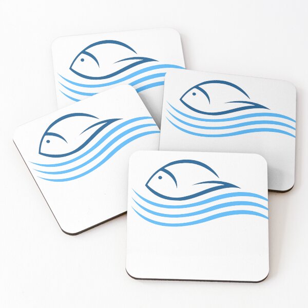 Item preview, Minimalist Fish Wave Design, Coastal Ocean Art, Simple Blue Fish Graphic, Nautical Line Art, Sea Life Aesthetic, Fishing Lover Gift designed and sold by TheSquirla.