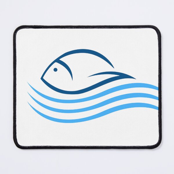 Item preview, Minimalist Fish Wave Design, Coastal Ocean Art, Simple Blue Fish Graphic, Nautical Line Art, Sea Life Aesthetic, Fishing Lover Gift designed and sold by TheSquirla.