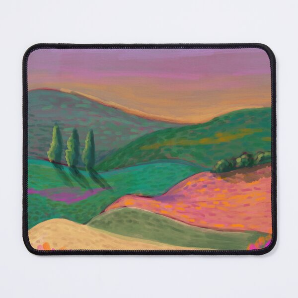 Item preview, Colorful Tuscany Hills Digital Painting — Vibrant Landscape Art Print designed and sold by Storiesoftheland.