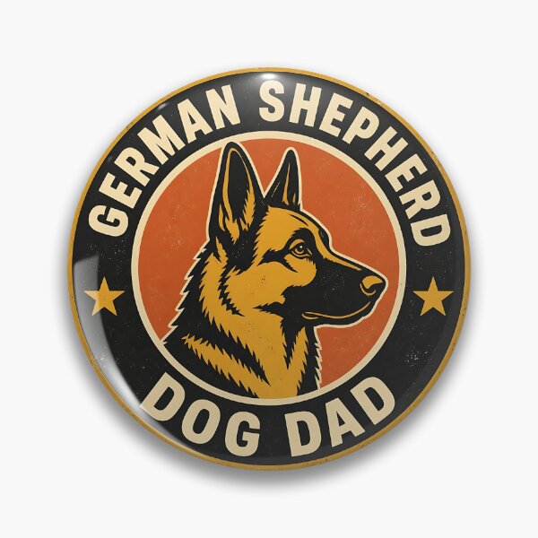 Item preview, German Shepherd Garage Dad - Vintage Retro Father's Day Badge designed and sold by Breed And Build.