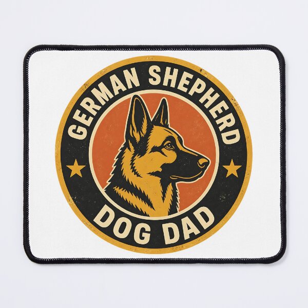 Item preview, German Shepherd Garage Dad - Vintage Retro Father's Day Badge designed and sold by Breed And Build.
