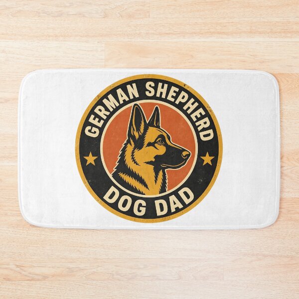 Item preview, German Shepherd Garage Dad - Vintage Retro Father's Day Badge designed and sold by Breed And Build.