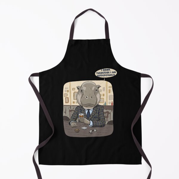 Item preview, I Drink Therefore I Am Hippopotamus - Philosophy Parody designed and sold by DarkHeartArts.