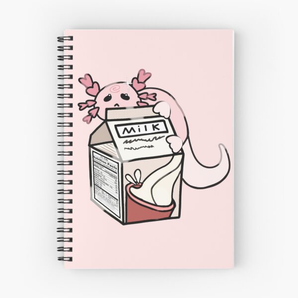 Item preview, - milk carton axolotl - Little LunchBox - pink - designed and sold by echoztarrr.