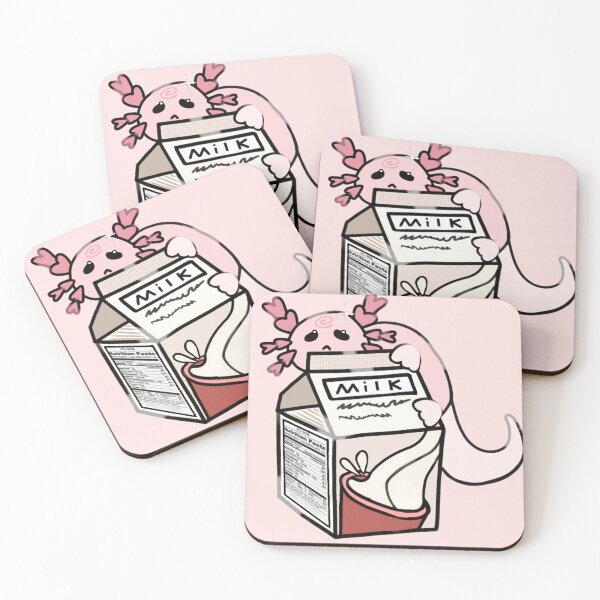 Item preview, - milk carton axolotl - Little LunchBox - pink - designed and sold by echoztarrr.