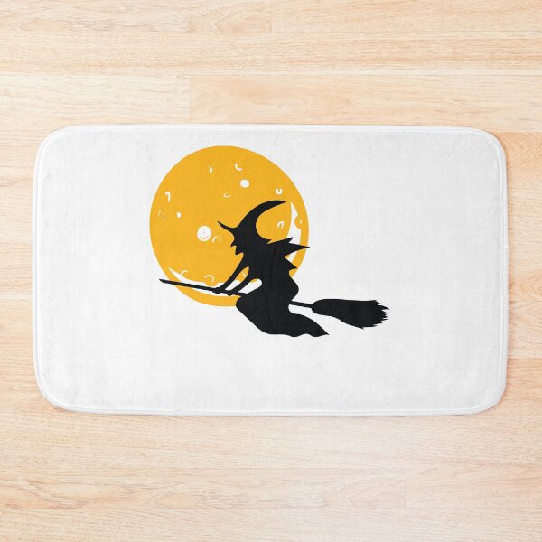 Item preview, Spooky Halloween Witch on Broomstick and Yellow Moon designed and sold by The Smartest Arts.