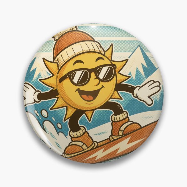 Item preview, Retro Snowboarding Sun Vintage Winter Mountain Vibes designed and sold by Notecrea.