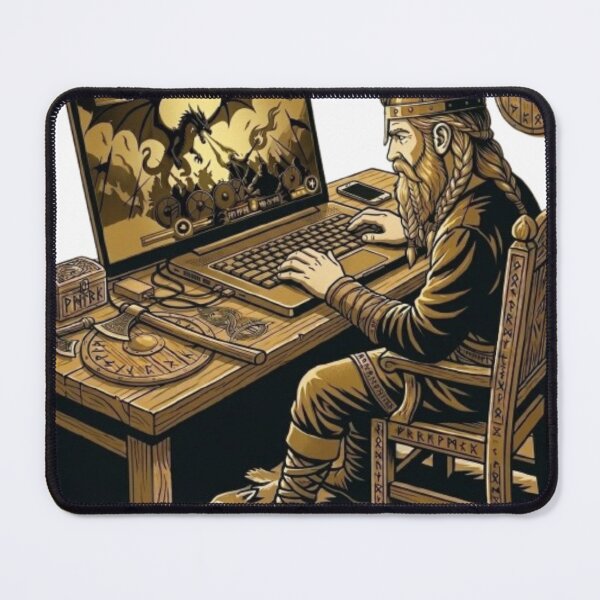 Item preview, Viking Gamer Warrior at Work designed and sold by Northern Glow Art.