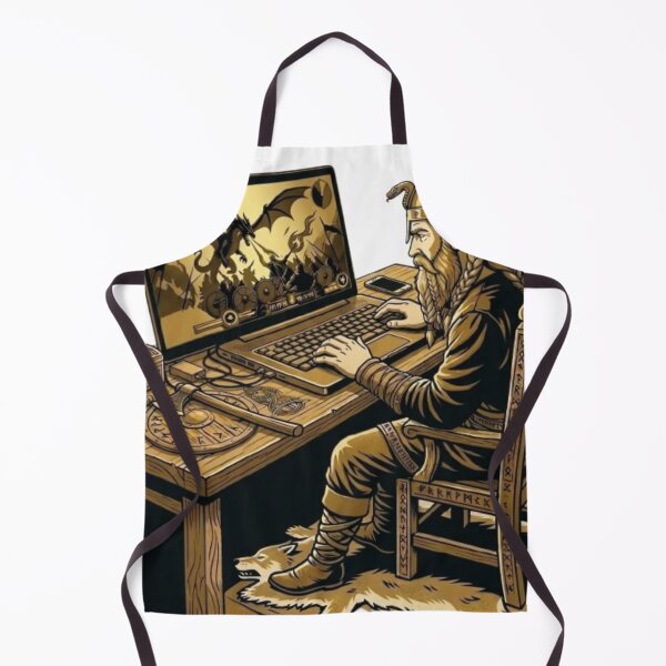 Item preview, Viking Gamer Warrior at Work designed and sold by Northern Glow Art.