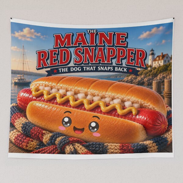 Item preview, Hotdog Heros Maine Red Snapper Dog Solo Horizontal  designed and sold by 1mooreroy.