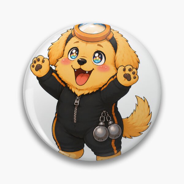 Item preview, KOREA HAENAM - Cute Chibi Golden Retriever Rainbow Eyes Sticker designed and sold by KOREA-HAENAM.