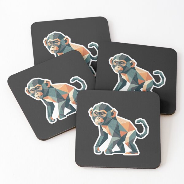 Item preview, Geometric Monkey Sticker – Pop Art Ape Design for Nature Lovers designed and sold by bsbd-action.