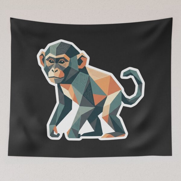 Item preview, Geometric Monkey Sticker – Pop Art Ape Design for Nature Lovers designed and sold by bsbd-action.