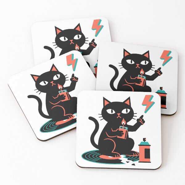 Item preview, "Rules? Never Heard of Them" - Rebellious Black Cat designed and sold by ZUMERI.