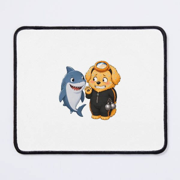 Item preview, KOREA HAENAM - Cute Chibi Golden Retriever Nervous Shark Sticker designed and sold by KOREA-HAENAM.