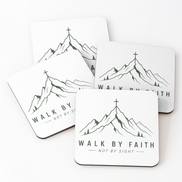 Item preview, Walk By Faith Mountain Cross Scripture Design designed and sold by Inspirahawke.