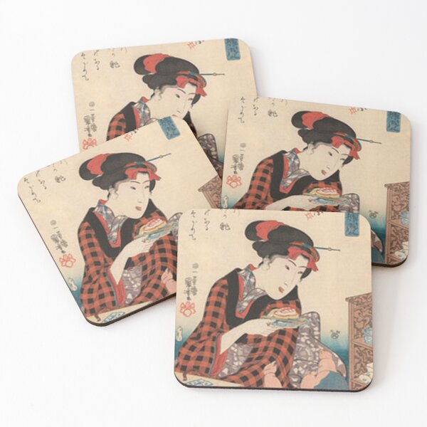 Item preview, Japanese Ukiyo-e Mother and Child Vintage Woodblock Print Art designed and sold by vekotpu.