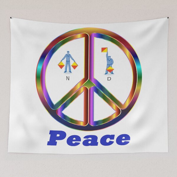 Item preview, Peace Symbol Semaphore — Clever Vintage Peace Sign T-Shirt designed and sold by Twenty93.
