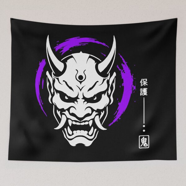 Item preview, White Oni Mask Purple Circle designed and sold by Naculuduhh.