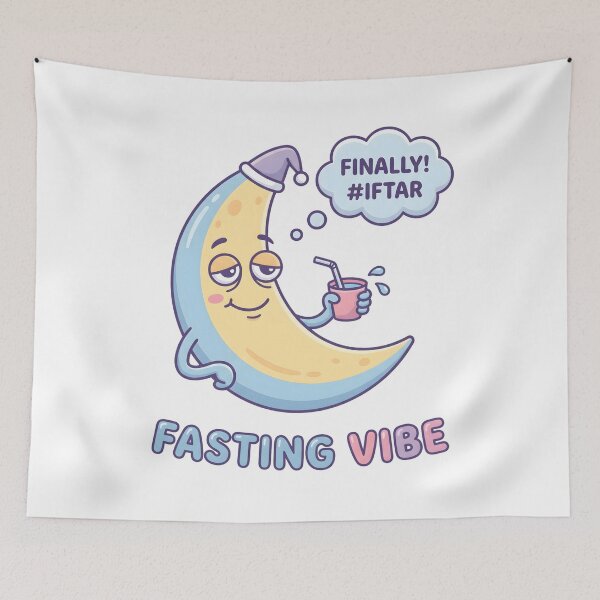 Item preview, Fasting Vibe Crescent Moon Illustration designed and sold by AbanoubStore.
