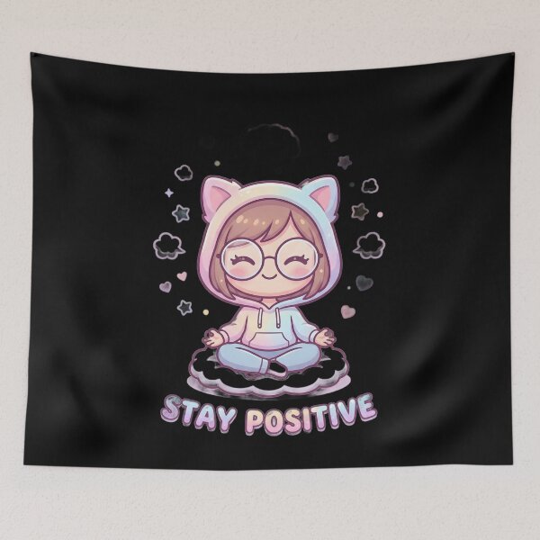 Item preview, Stay Positive Cloud Cat Girl designed and sold by AbanoubStore.