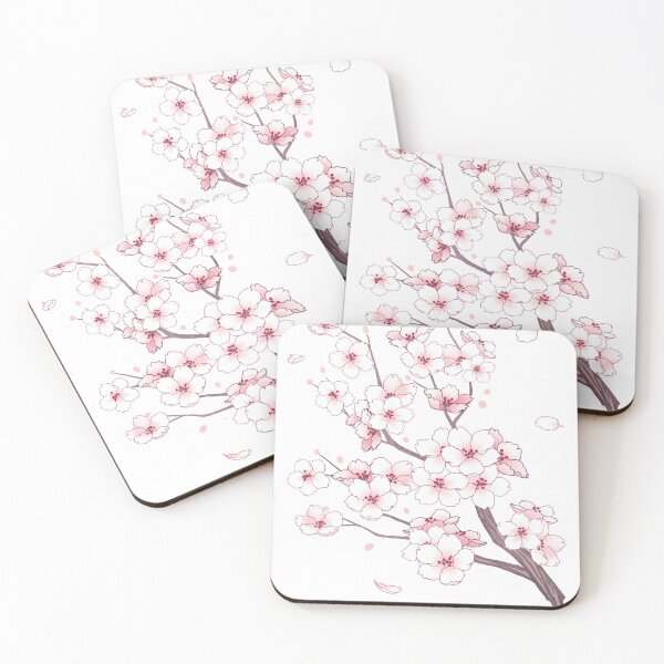 Item preview, Flipped Falling White Sakura Cherry Blossom branches designed and sold by arterialmotive.