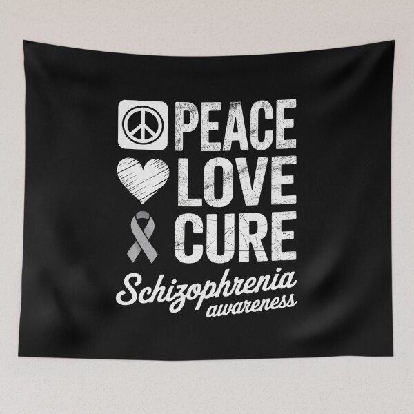 Item preview, LOVE PEACE CURE SCHIZOPHRENIA AWARENESS designed and sold by grounabslaninal.