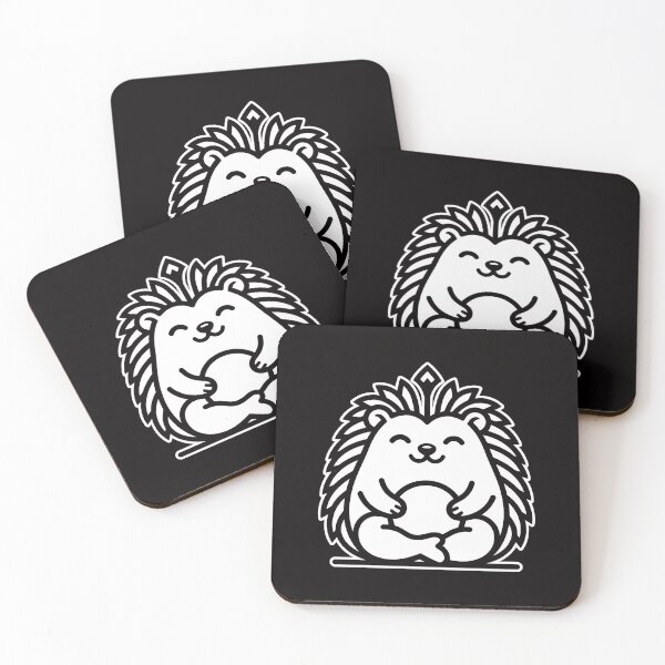 Item preview, Bold Line Zen Hedgehog - Chubby Meditating Animal Mandala designed and sold by ZUMERI.