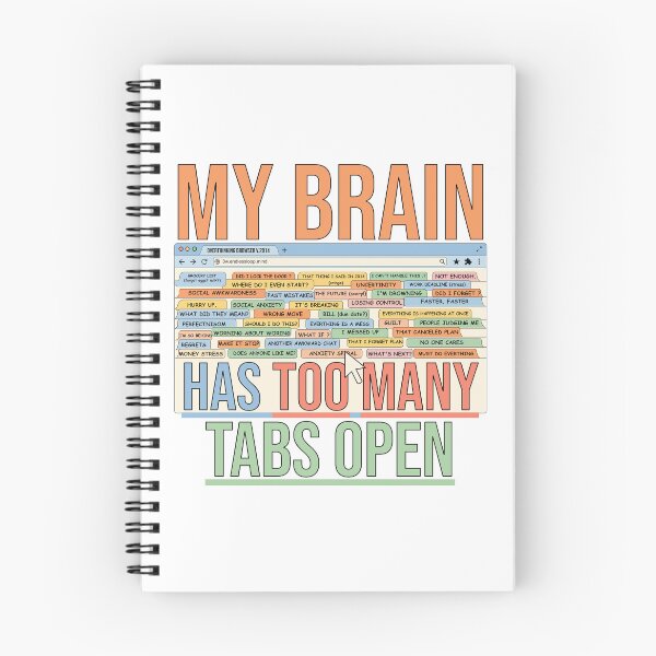 Item preview, Mental health awareness tee — my brain has too many tabs open — anxiety gift — overthinker shirt designed and sold by Nalanda2000.