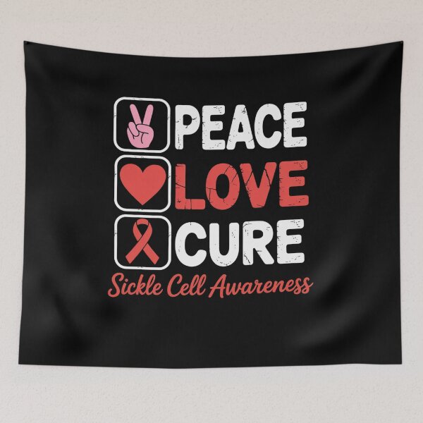 Item preview, LOVE PEACE CURE SICKLE CELL AWARENESS designed and sold by grounabslaninal.