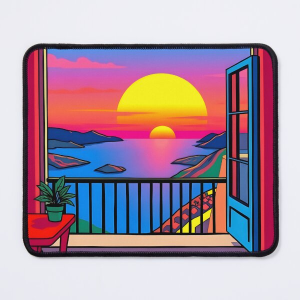 Item preview, Golden Hour Sunset Balcony Overlooking the Sea designed and sold by FnaneDriss.