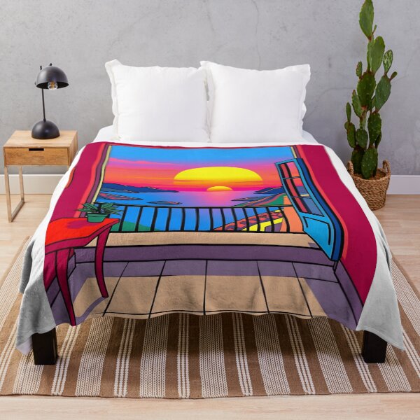 Item preview, Golden Hour Sunset Balcony Overlooking the Sea designed and sold by FnaneDriss.