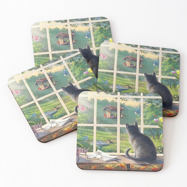 Item preview, Cat Watching Birds designed and sold by Fusionmart-Art.