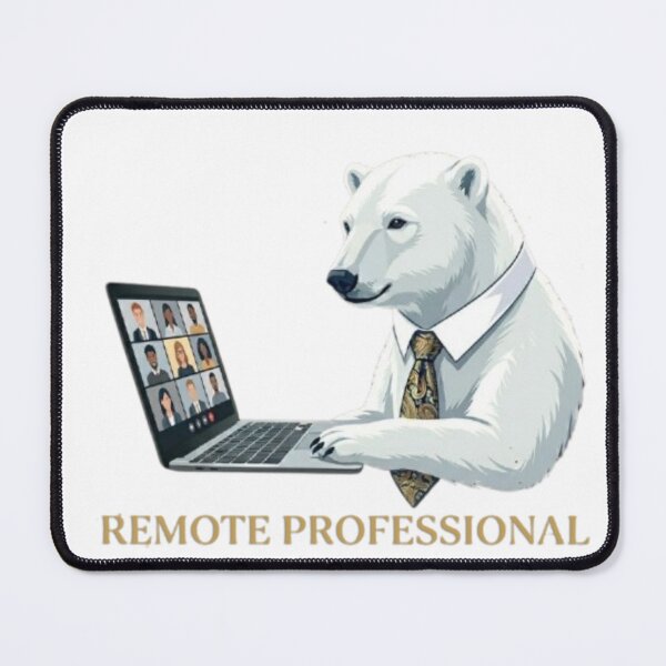 Item preview, Corporate Polar Bear Working Remotely designed and sold by Northern Glow Art.