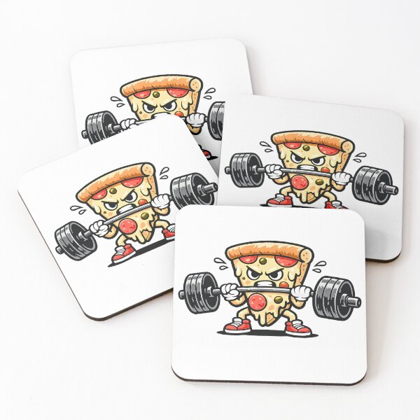 Item preview, Gym Pizza Lifting Weights Cartoon designed and sold by Tentventure.