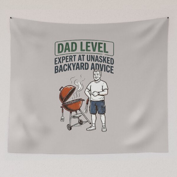 Item preview, Dad Level Expert Unasked Backyard Advice Funny BBQ Dad designed and sold by laughingshirts.