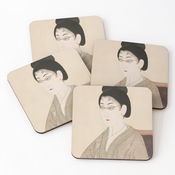 Item preview, Vintage Japanese Ukiyo-e Woman with Glasses Retro Fine Art designed and sold by vekotpu.