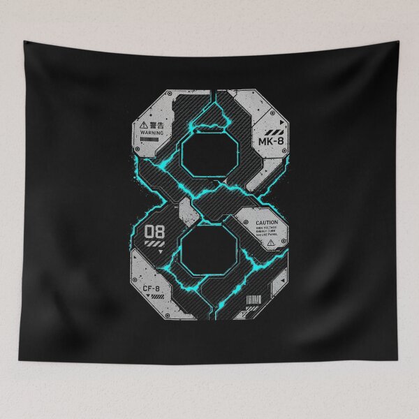 Item preview, Industrial Number Eight Techwear Neon Art designed and sold by artditisme.