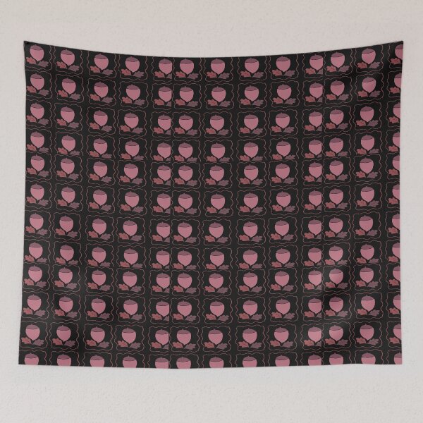 Item preview, Modern Stylish Autumn Acorns (Pink Purple on Black Background) designed and sold by Designs by Sara Felton.